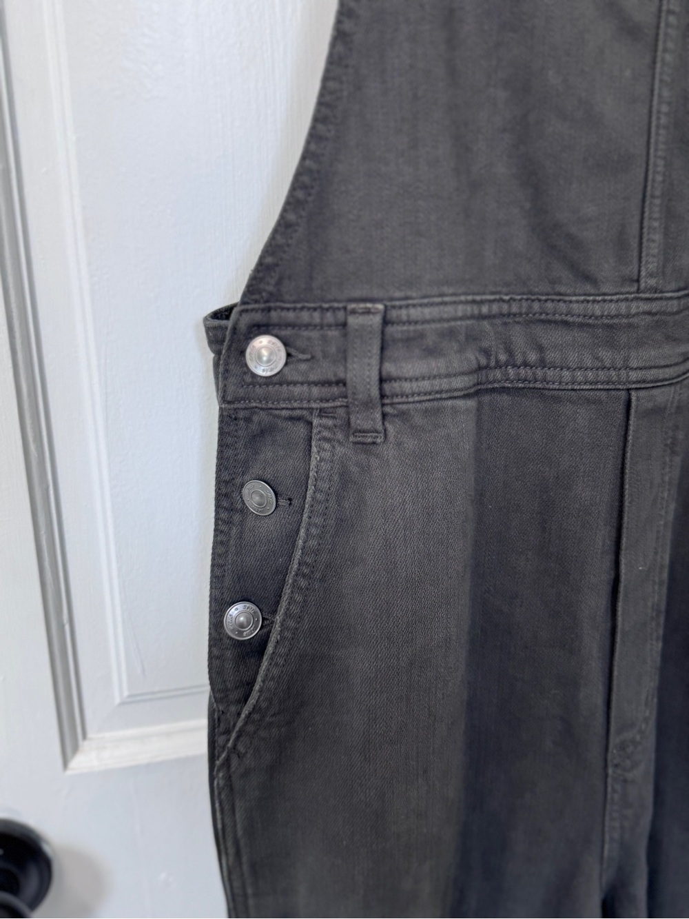 Aerie Charcoal Gray Denim Overalls 100% Cotton Medium - Picture 5 of 10